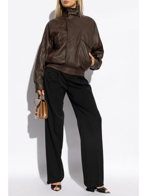 SAINT LAURENT Elegant Wool Wide-Leg Trousers