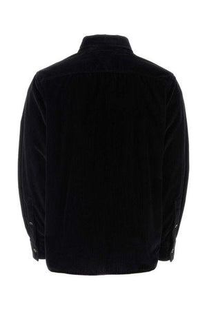 BOTTEGA VENETA Luxury Corduroy Button-Down Shirt - Navy Blue