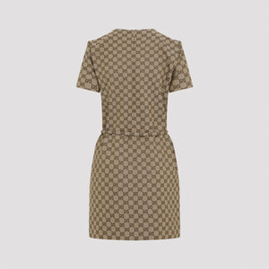 GUCCI Jacquard Fabric Dress with Metal Logo Clasp