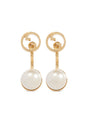 GUCCI Elegant Resin Pearl Gold Earrings