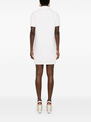 GUCCI Elegant White Wool Polo Mini Dress