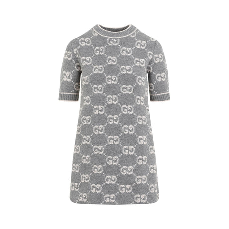 GUCCI Chic Grey Wool Mini Dress for Women