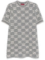 GUCCI Chic Light Grey Wool Mini Dress for Women