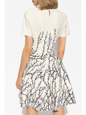 ALEXANDER MCQUEEN Thorn Jacquard Flare Dress