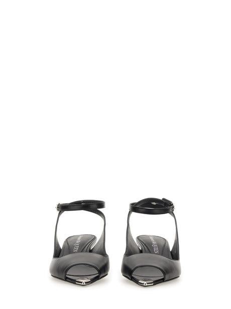 ALEXANDER McQUEEN Punk Stiletto Sandal with Ankle Strap - 4CM Heel