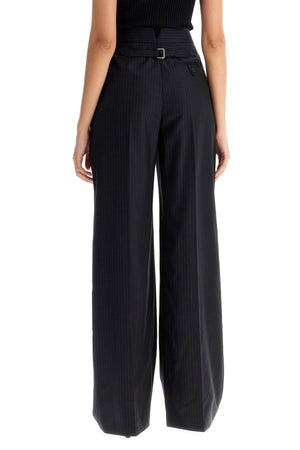 ALEXANDER MCQUEEN Elegant Wide-Leg Pinstripe Trousers