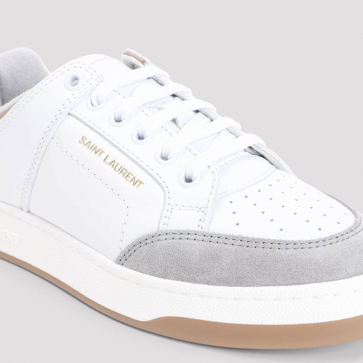 SAINT LAURENT Luxe Metallic Calf Leather Sneakers