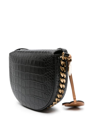 حقيبة يد سوداء أنيقة بتصميم تمساح - لا غنى عنها لعاشقات الموضة العصريات