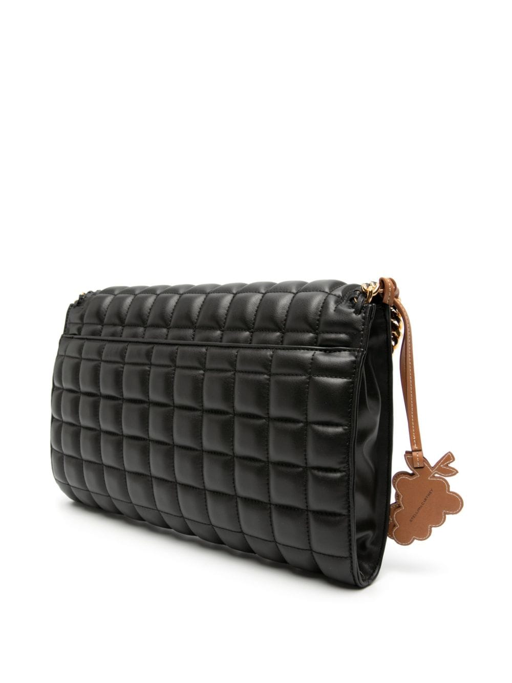 シックなブラックキルティング肩掛けハンドバッグ（女性用）- 持続可能な素材