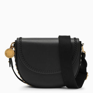 STELLA MCCARTNEY Black Faux Leather Shoulder Handbag for Women with Magnetic Closure and Adjustable Strap