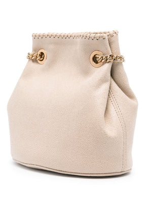 حقيبة يد بشعار فالابيلا بلون رملي من الجلد الصناعي الفخم للنساء