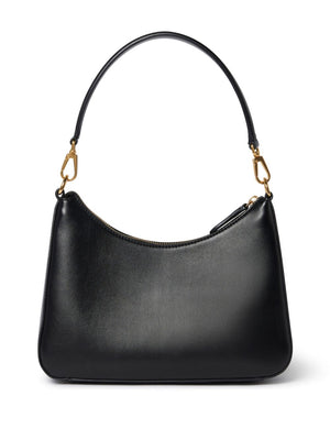 Stylish Black Faux Leather Shoulder Handbag