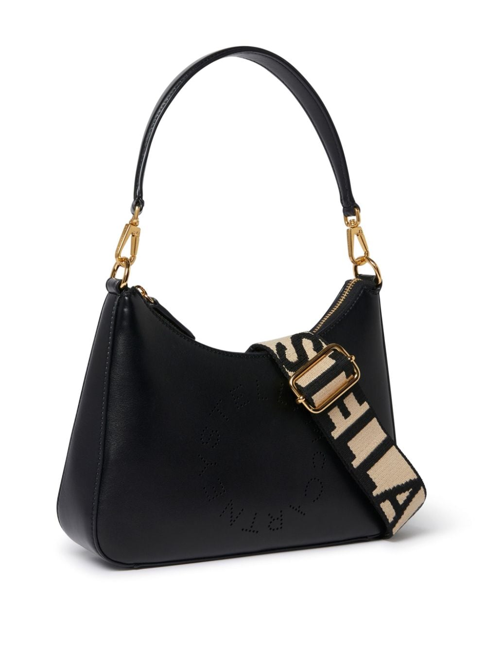 Stylish Black Faux Leather Shoulder Handbag