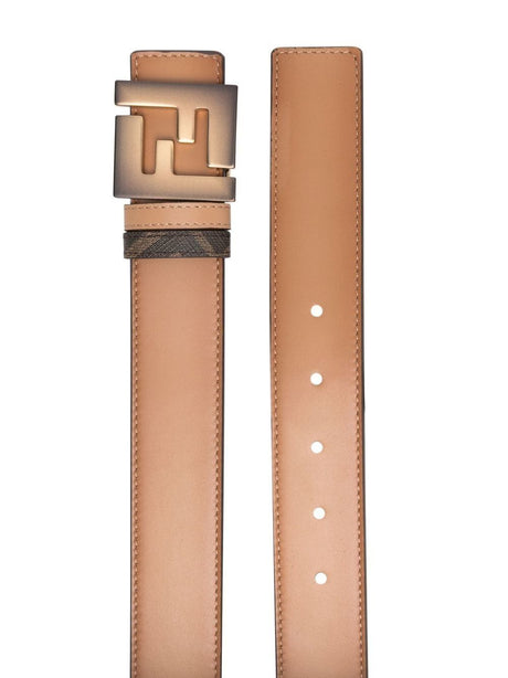 FENDI Reversible Leather and Fabric Belt