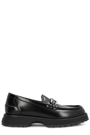 New Arrival: Sleek Smooth Leather O'Lock Loafers for Men in Black