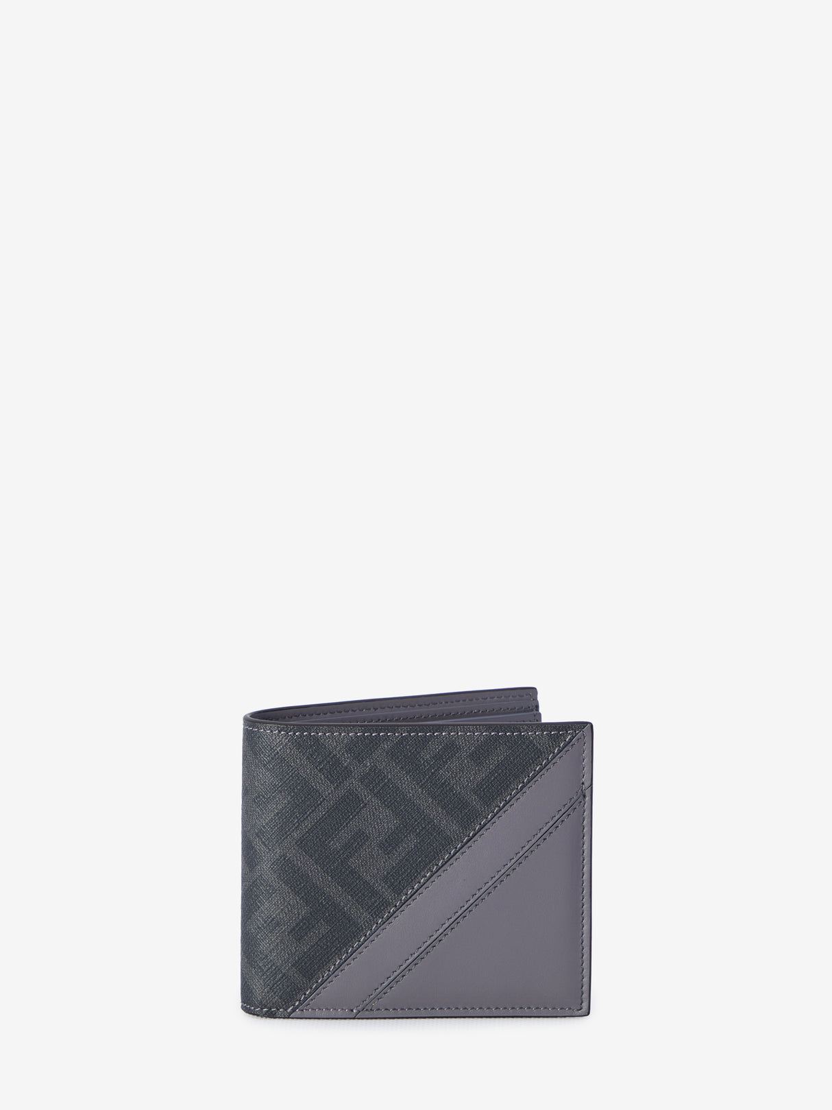 FENDI Bi-Fold Mini Wallet in Diagonal Canvas