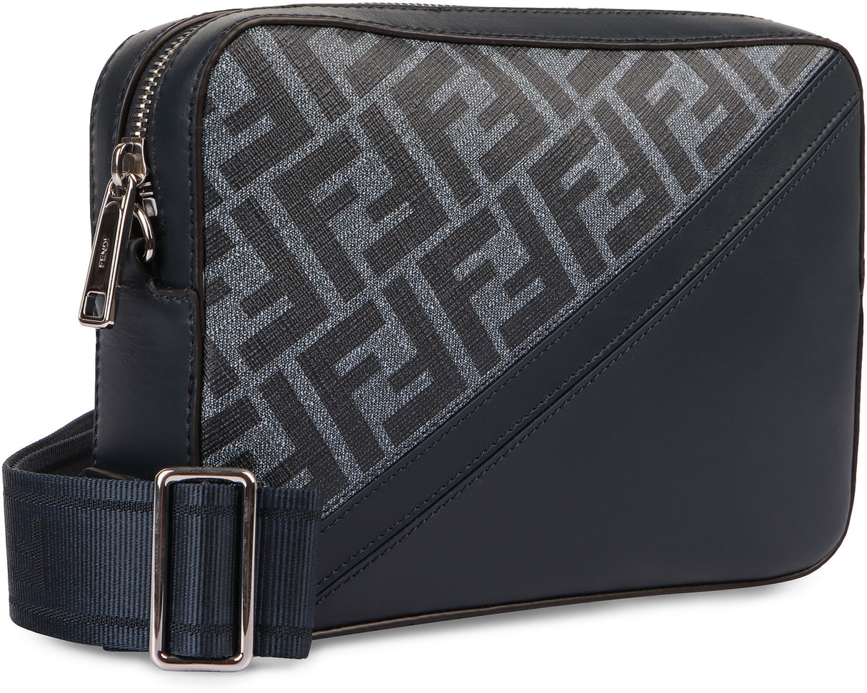 FENDI Diagonal Mini Camera Case in Blue - 22x15x4.5 cm