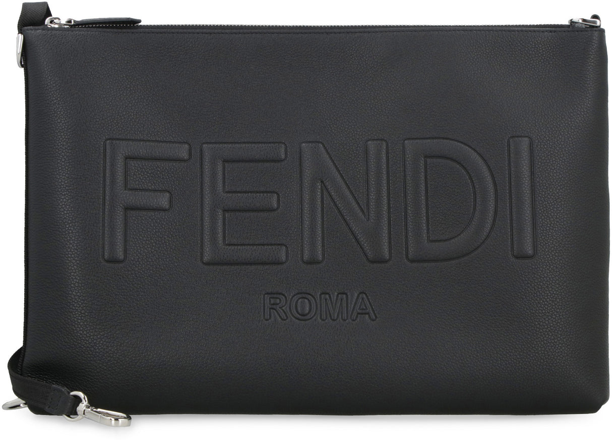 Black Leather Clutch Bag - SS24 Collection