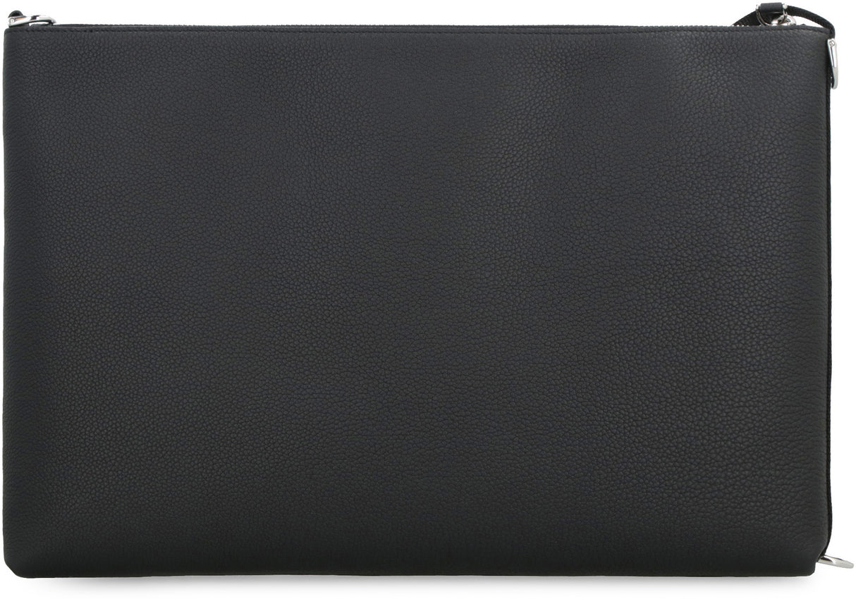 Black Leather Clutch Bag - SS24 Collection