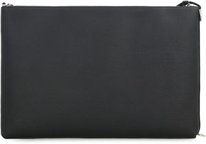 FENDI Men's Black Leather Clutch Bag - SS24 Collection