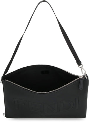 FENDI Men's Black Leather Clutch Bag - SS24 Collection