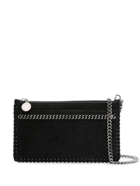 STELLA MCCARTNEY Black Falabella Clutch with Shoulder Strap for Women - FW24