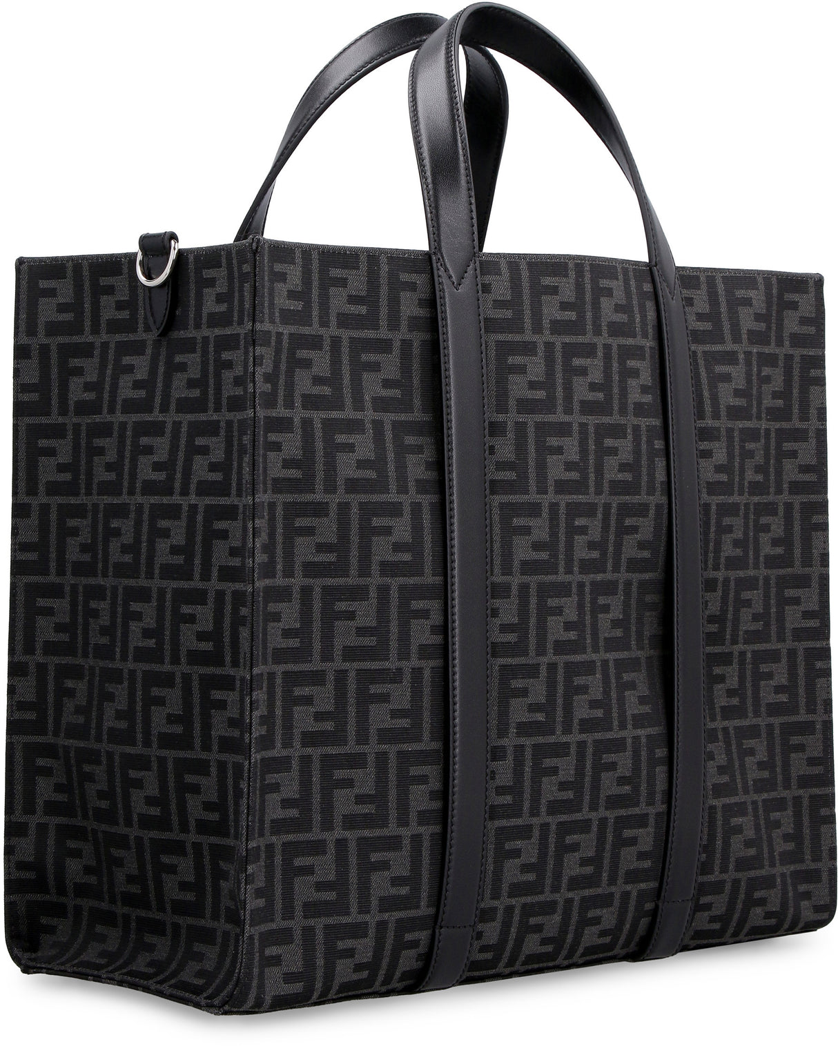 FENDI Men's Black Calf Leather Tote for FW'24