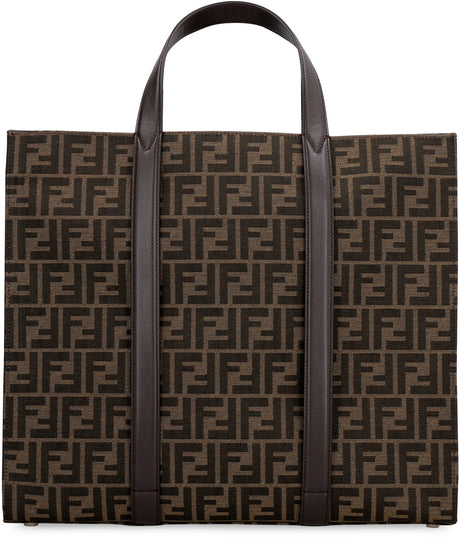 Stylish Brown Tote Handbag for Men | Fendi Jacquard Fabric