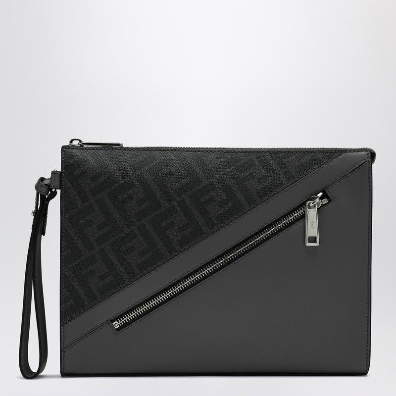 FENDI Diagonal Pouch Handbag in FF Canvas