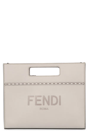 FENDI Trendy Grey Leather Handbag for Women | SS22 Collection