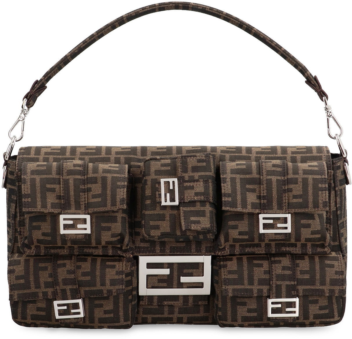 FENDI Maxi Multipocket Baguette Bag with Adjustable Strap