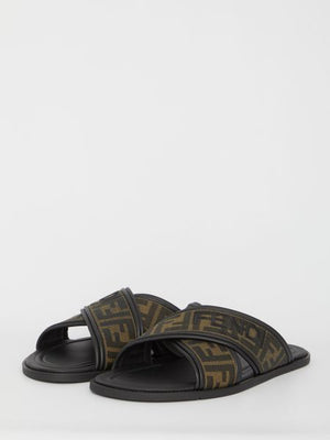 Brown Crossed Slide Sandals for Men - SS24 Collection