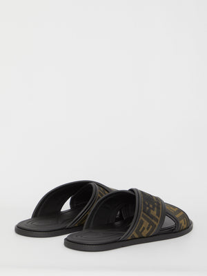 Brown Crossed Slide Sandals for Men - SS24 Collection