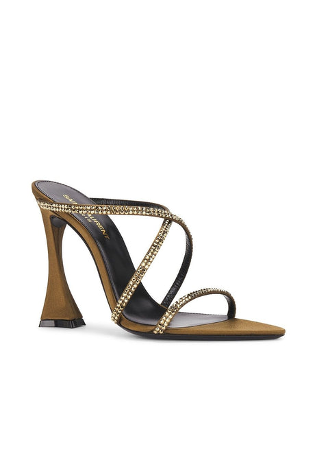 SAINT LAURENT Olive Green Mini Rhinge Sandal