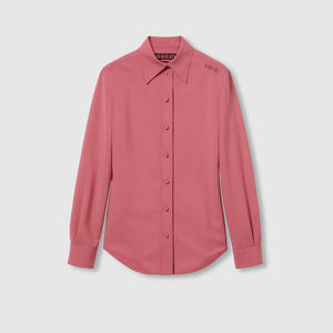 GUCCI Chic Women's Pink Wool-Mohair Blend Shirt