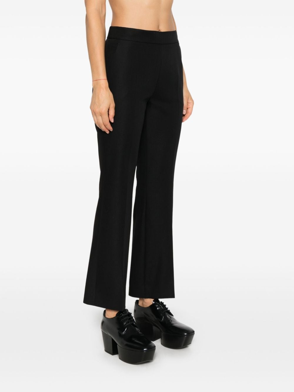 GUCCI Embroidered Logo Wool Cropped Trousers