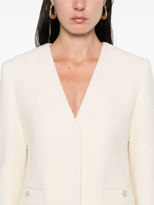 GUCCI Concealed Front Wool Blend Bouclé Jacket for Women