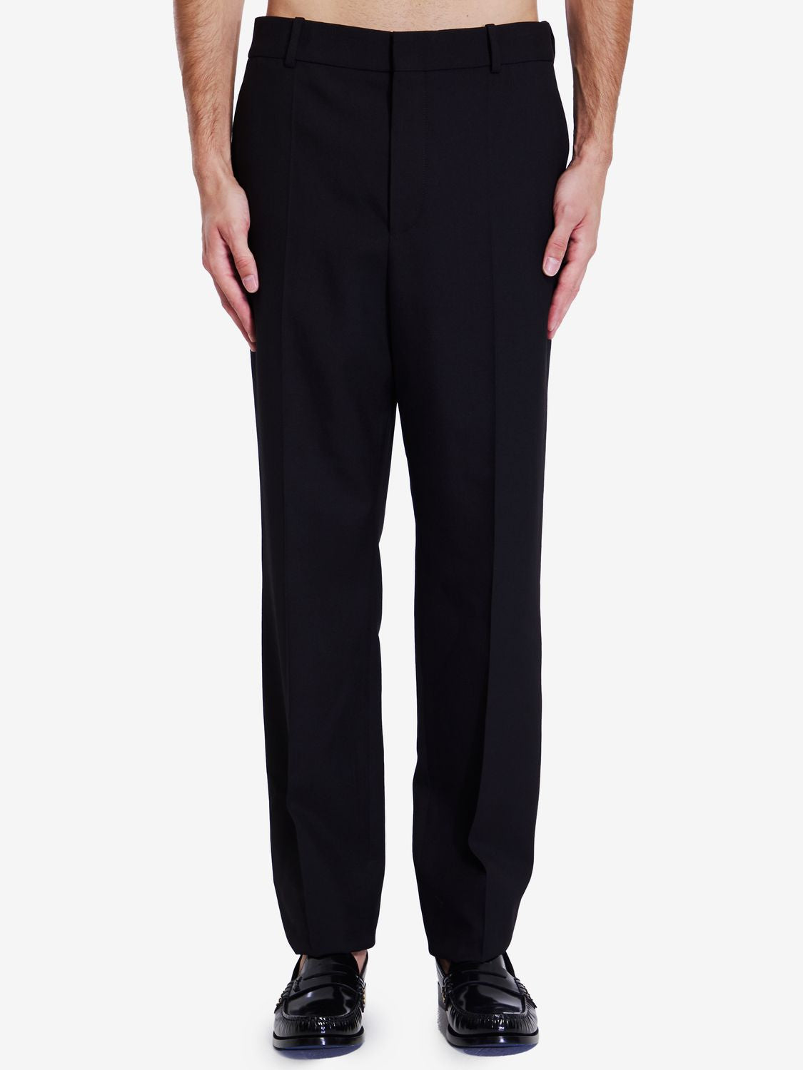 SAINT LAURENT Elevated Black Wool Trousers