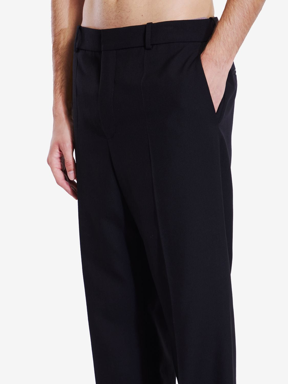 SAINT LAURENT Elevated Black Wool Trousers