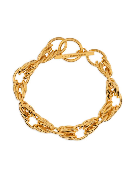 SAINT LAURENT Vintage-Inspired Golden Chain Bracelet