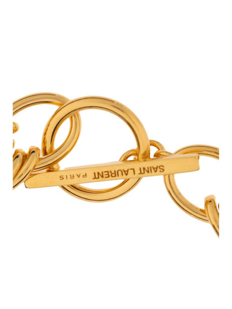 SAINT LAURENT Vintage-Inspired Golden Chain Bracelet