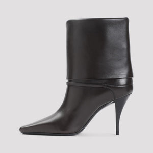 SAINT LAURENT Women's Vicky Bootie 90 - Elegant 9cm Leather Stiletto