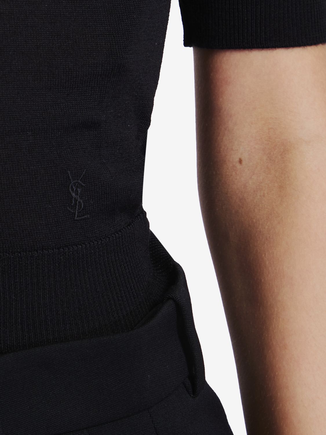 SAINT LAURENT Luxury Black Cashmere Blend Polo Shirt