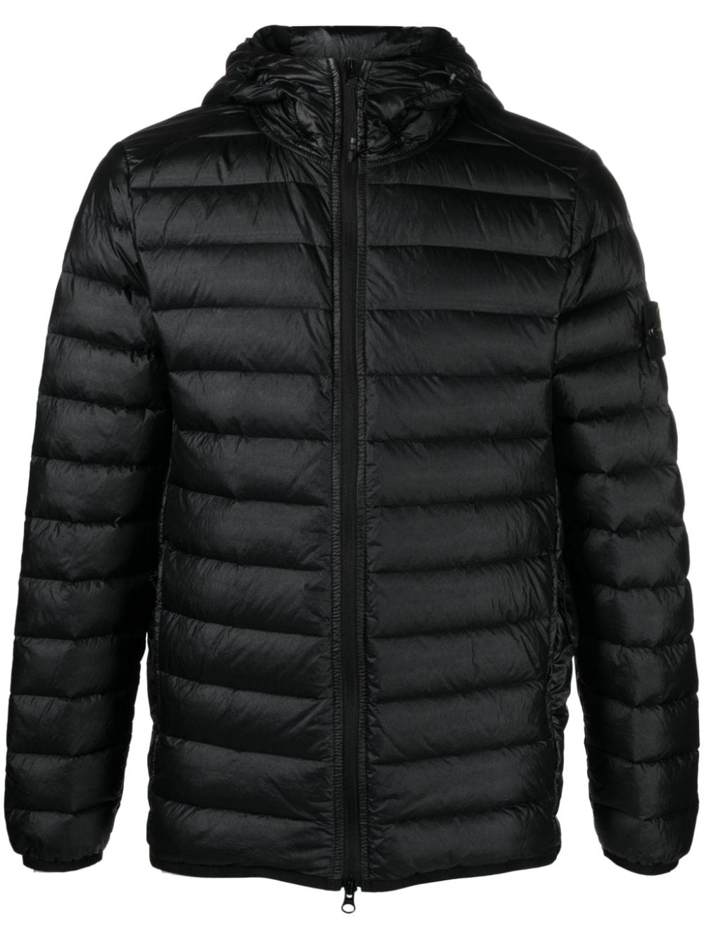 STONE ISLAND Black Techno-Nylon Down Jacket for Men