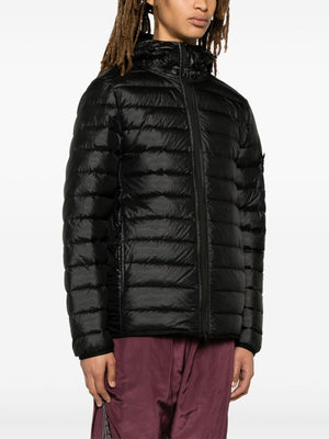 STONE ISLAND Black Techno-Nylon Down Jacket for Men