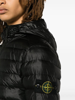 STONE ISLAND Black Techno-Nylon Down Jacket for Men