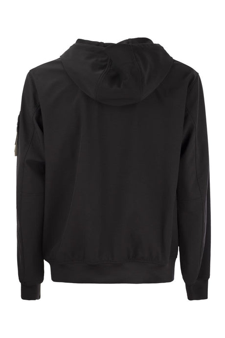 STONE ISLAND Men's Black Windproof Hooded Jacket for SS24 Season