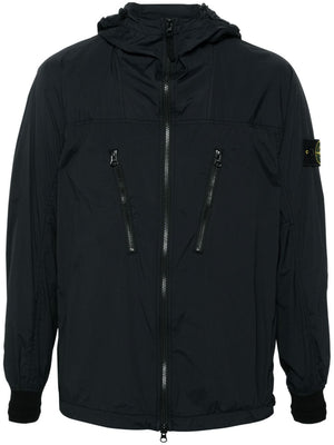STONE ISLAND Sleek Monochromatic Navy Blue Zip-Up Jacket for Men