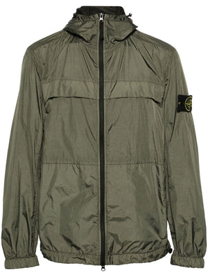 STONE ISLAND Men's SS24 Hooded Lightweight Jacket in Yellow and Orange