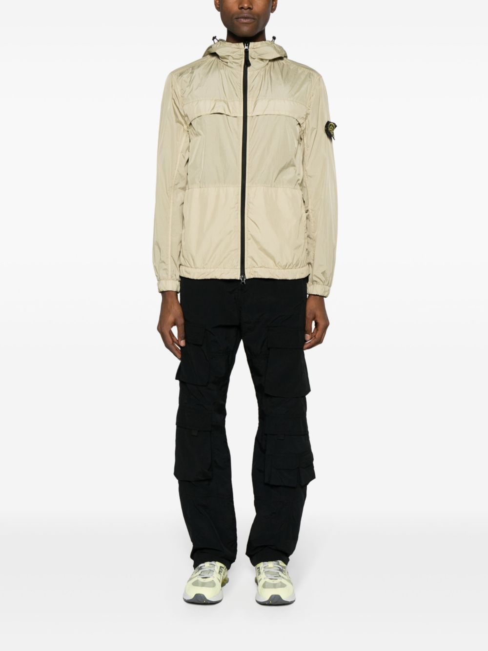 STONE ISLAND Men's SS24 Hooded Lightweight Jacket in Yellow and Orange